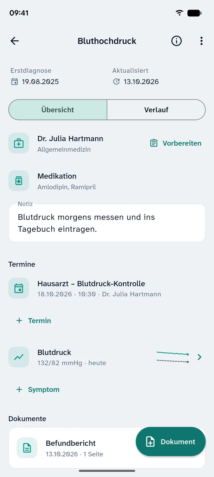 Befund mit gescanntem Arztbrief